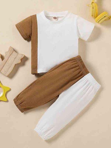 

baby two tone tee & sweatpants she, White