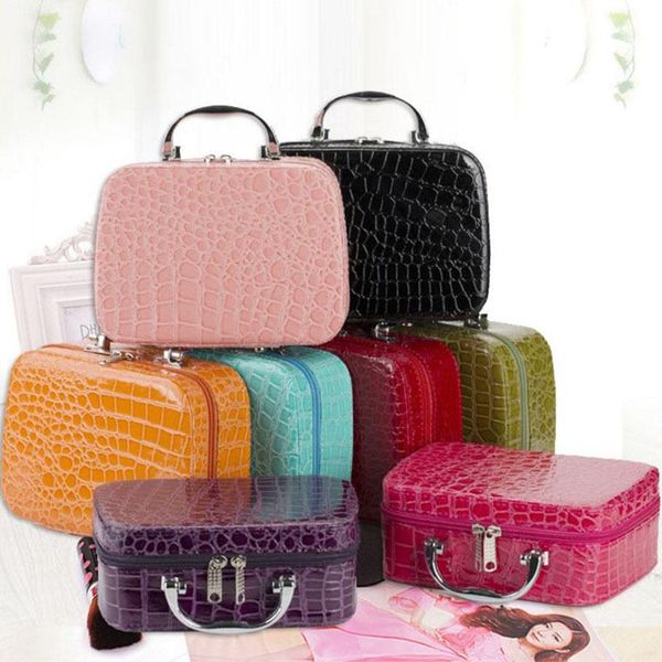 

cosmetic bags & cases women beauticians travel handbags pu leather organizer makeup bag wash make up elegant case