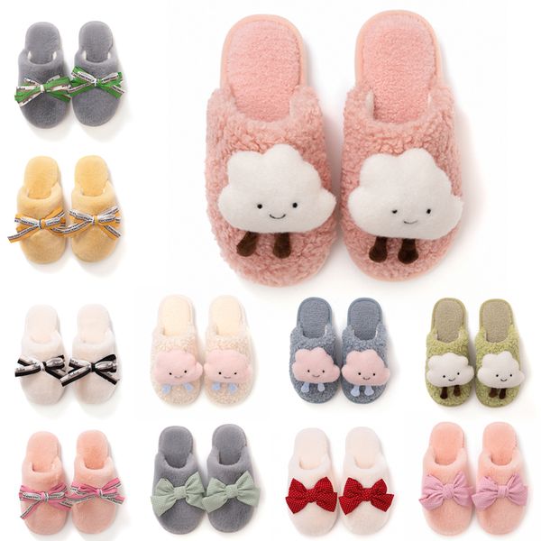 

winter fur slippers for women yellow pink white snow slides indoor house fashion outdoor girls ladies furry slipper soft shoes 36-41428186, Black