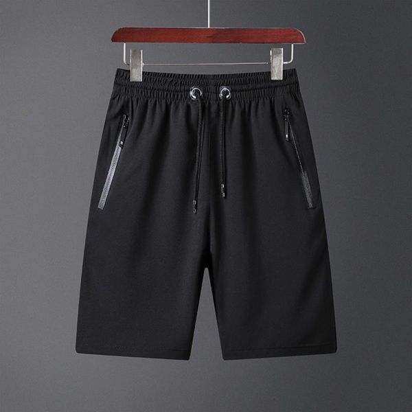 

gym clothing summer men quick dry shorts hole ice silk plus size loose oversize casual running sports pocket zipper short, White;black