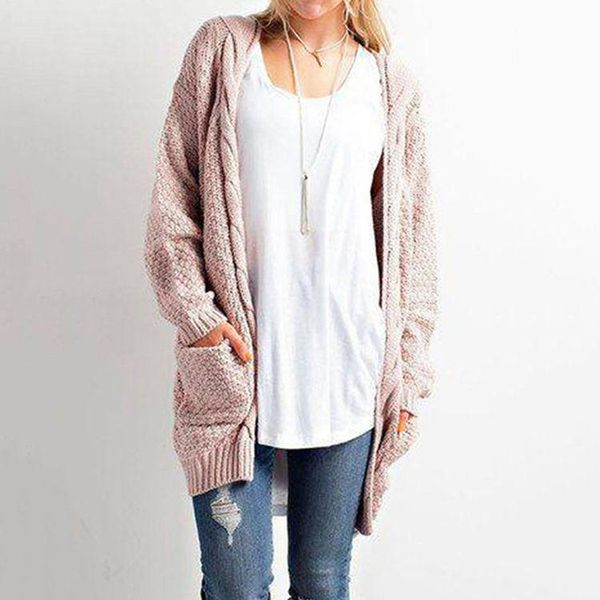 

women's sweaters plus size fashion 2021 women long sleeve knited solid cardigan feminino winter clothes harajuku kardigany, White;black