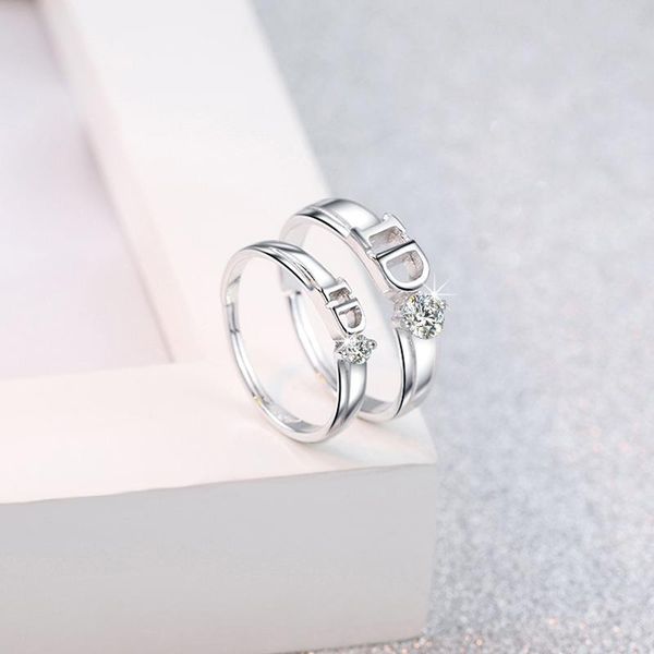 

wedding rings couple ring, women ring and cubic zirconia set fashion jewelry 2021 trend engagement year gift, Slivery;golden