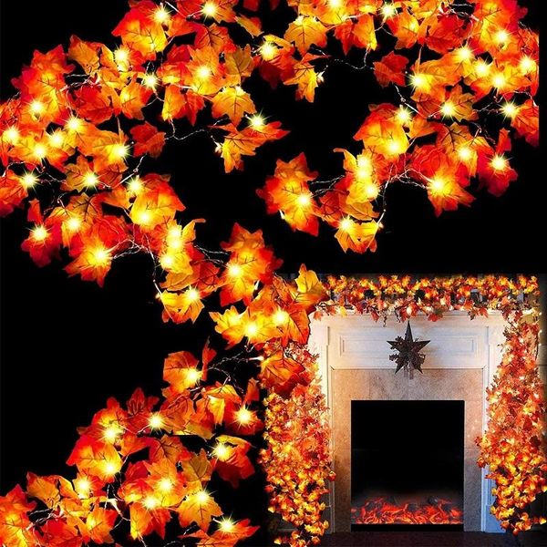 

party decoration 1.5m/3m/6m led decorations garland string lights for indoor outdoor garden home halloween fireplace harvest
