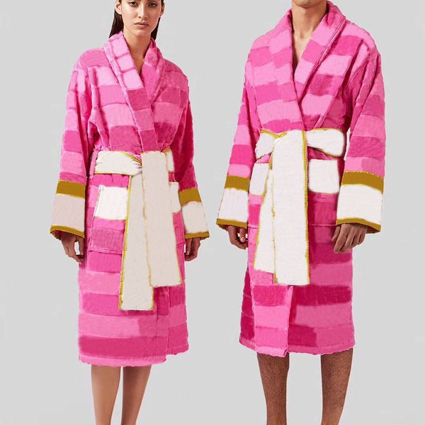 

classic couples bathrobe absorbent cotton sleepwear fashion vintage letter jacquard nightgown outdoor vacation portable, Black;red