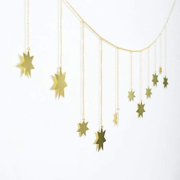 

metal star shape hanging decoration po living room wall with chains decorative objects & figurines