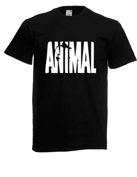 

mens t-shirt  animal animal fitness body sport  size up to 5xl, White;black