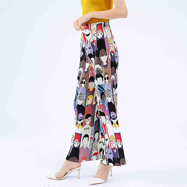 

capri tianpei hand-painted cartoon design printed straight-line aesthetic pants such large female streetwear style, Black;white