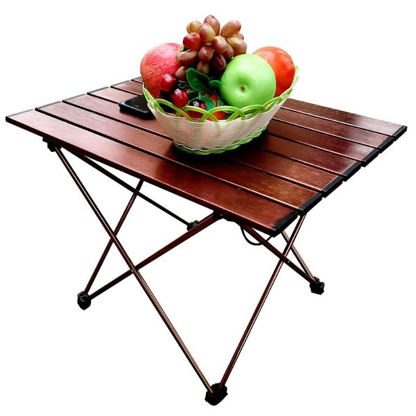 

camp furniture 7075 aluminum alloy table brown outdoor folding portable camping fishing hiking