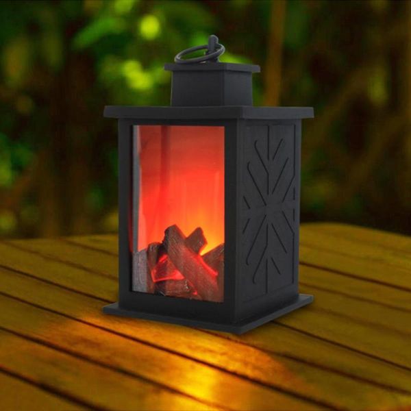 

fireplace flame lantern lamps simulated effect night light bulb place ornaments for home living room decor portable lanterns