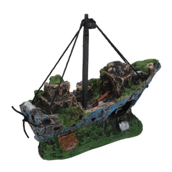 

fish tank decoration resin aquarium decoratie ornament wreck sailing boat sunk ship destroyer decor k506 decorations