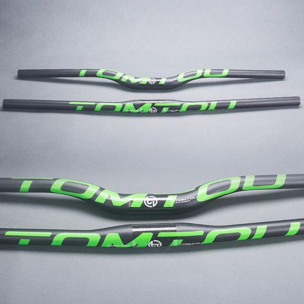

bike handlebars &components tomtou carbon fiber bicycle mountain rise flat handlebar bars cycling parts width 580mm - 760mm green 3k matte