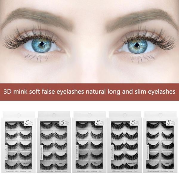 

pairs lashes soft eyelash extension makeup kit false eyelashes natural long 3d faux mink hair fluffy handmade lashes1
