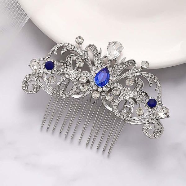 

hair clips & barrettes luxury rhinestone combs hairpins bridal headbands for women bride wedding jewelry accessories forseven, Golden;silver