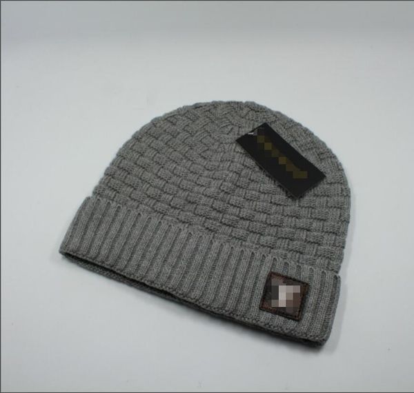 

winter beanie knitted wool hat plus velvet cap skullies thicker mask fringe hats man, Blue;gray