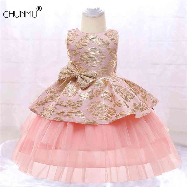 

flower girls wedding dress baby christening cake es for party occasion kids 1 year girl birthday 210508, Red;yellow