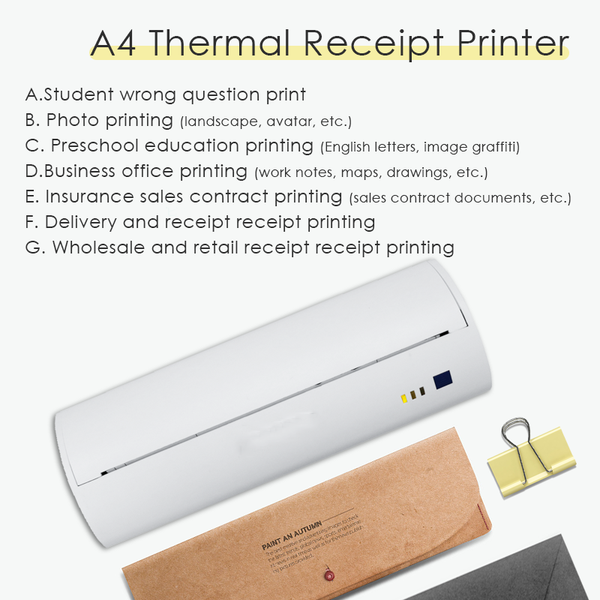 

printers msench a4 paper printer direct thermal transfer mobile portable po bt wireless connection 203dpi