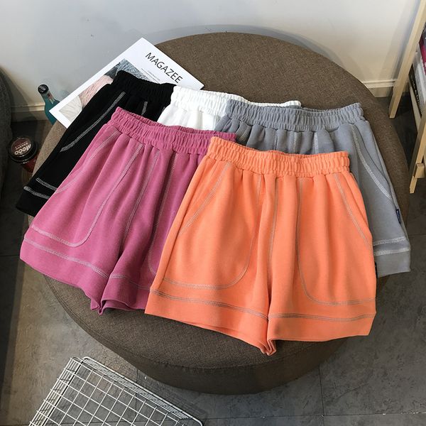 

women's 2020 summer new high waist shorts korean straight loose beach casual pants fashion, White;black