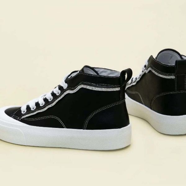 

casual shoes women geometric pattern front skate leather lace-up sneaker fashion lady designer running trainers letters woman shoe flat prin, Black