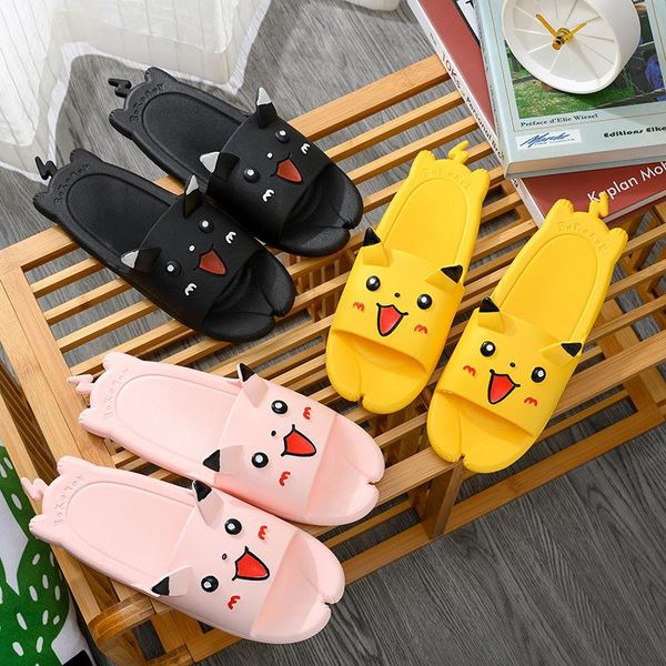 

outdoor children's slippers 2021 creative cute animal bathroom home indoor lovely antiskid shoes, Black