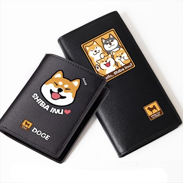 

shiba inu funny doge print women kawaii long wallet lovely husky mens wallets fashion pu leather purse carteira corgi money, Red;black