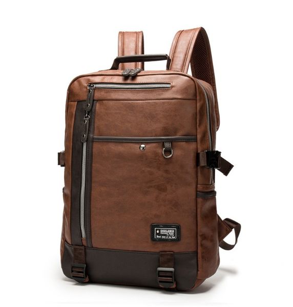 

men's retro leather backpack large capacity school bag anti-theft travel backpacks for men lapbags