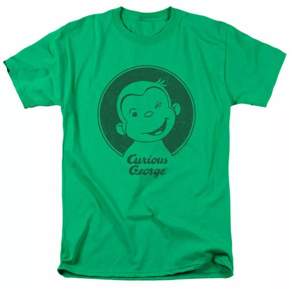 

curious george classic wink t shirt mens licensed cartoon merchandise green, White;black