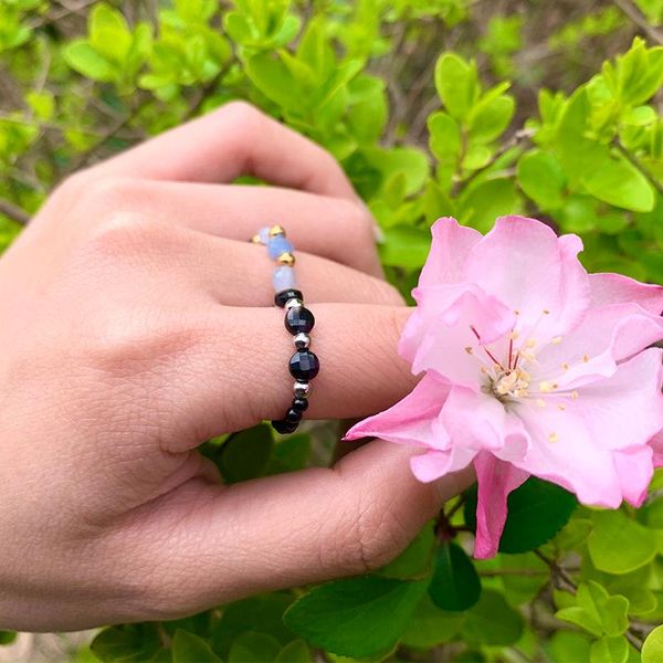 

wedding rings momiji fashion classic natural stone jewelry for women stainless bead ring pink white crystal gifts sets, Slivery;golden
