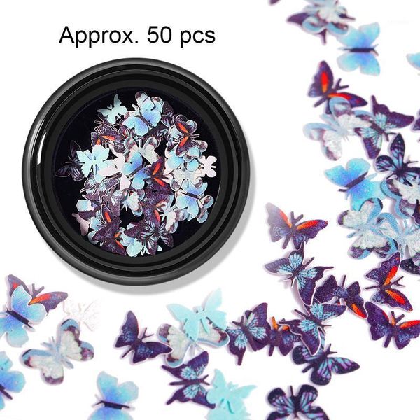 

butterfly gold silver flakes holography nails mirror sequins paillette for nail art decoration sticker diy studs1, Silver;gold