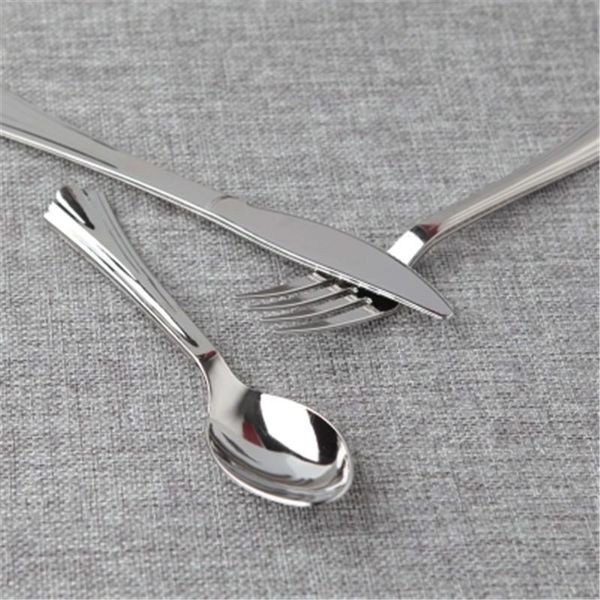 

forks imitation stainless steel disposable plastic knife and fork spoon party western tableware plating thickened 10/bag