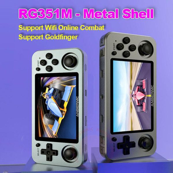 

portable game players yunze rg351m rg351p retro video console aluminum alloy shell 2500 rg351 handheld player