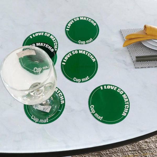

mats & pads table mat letter design heat insulation acrylic coffee drinking cup pad kitchen accessories