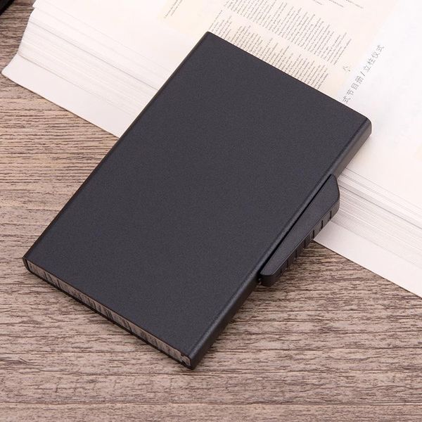 

card holders business holder aluminium bank men rfid women id case automatic anti-theft mini wallet for, Brown;gray