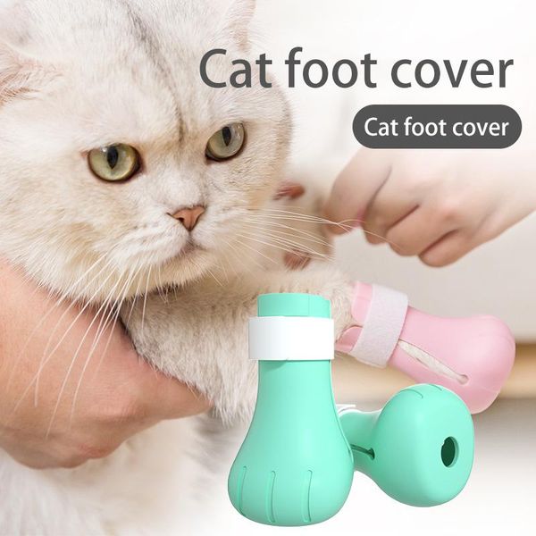 

cat costumes 2021 hysenss 4pcs cover socks cut nails foot bath washing pet protector waterproof boots anti-scratch botas