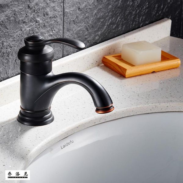 

bathroom sink faucets european style simple black antique copper table basin faucet wash under counter and cold single hole fauc