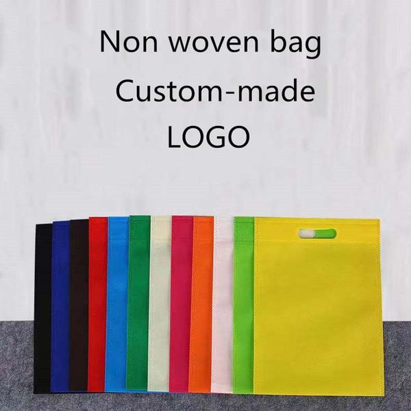 

storage bags 10pcs/lot non woven bag shopping clothing tote shoulder gift jewelry packaging custom logo
