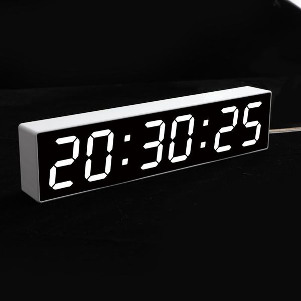 

other clocks & accessories large screen calendar temperature display digital alarm clock lcd big mirror snooze silent night light electronic