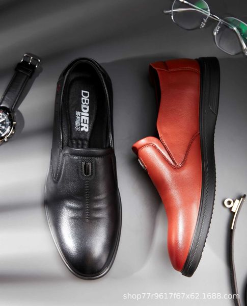 

2021 layer cowhide men's leather sho lazy casual trendy wenzhou two pairs