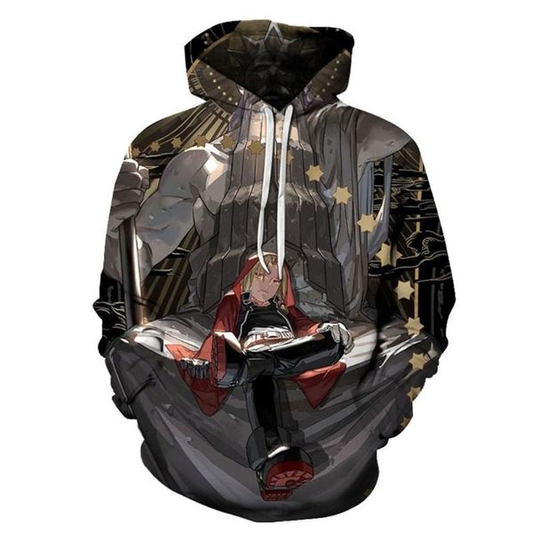 

men's hoodies & sweatshirts harajuku fullmetal alchemist men women fashion casual cosplay costume hoodie funny streetwear sweatshirt me, Black