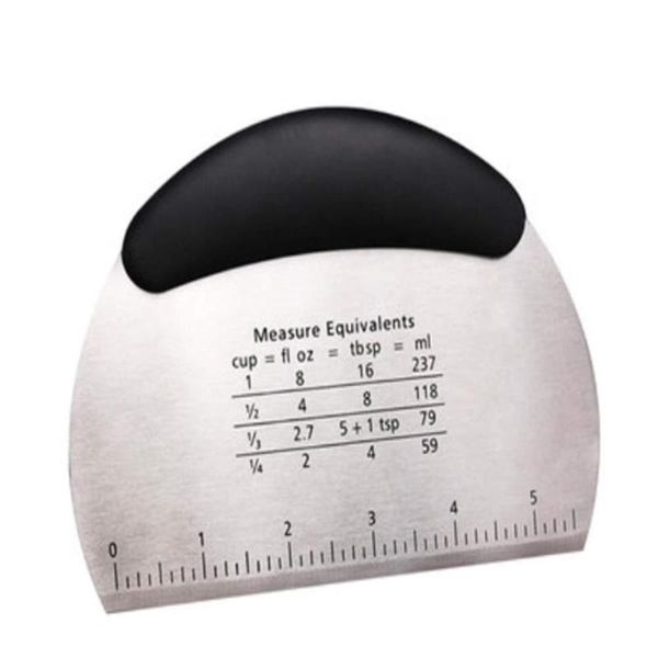 

stainless steel dough scraper, pastry pizza cutter chopper,flexible silicone bowl scraper,multipurpose scraper with mearsure baking & tools