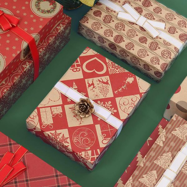 

gift wrap christmas wrapping paper theme holiday kraft for birthday party diy handmade