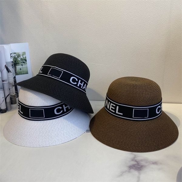 

small fragrance big eaves hat six letters correct version beach fisherman hat fashion straw hat children zy, Blue;gray
