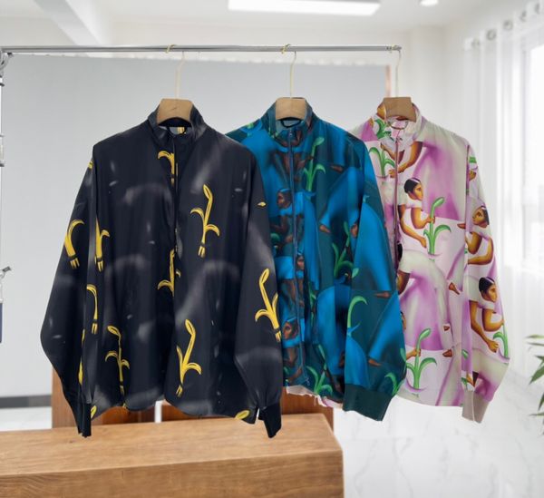 

jacket wind clothing early autumn women's cartoon character printed casual jacket loose sports sunscreen 082006, Black;brown