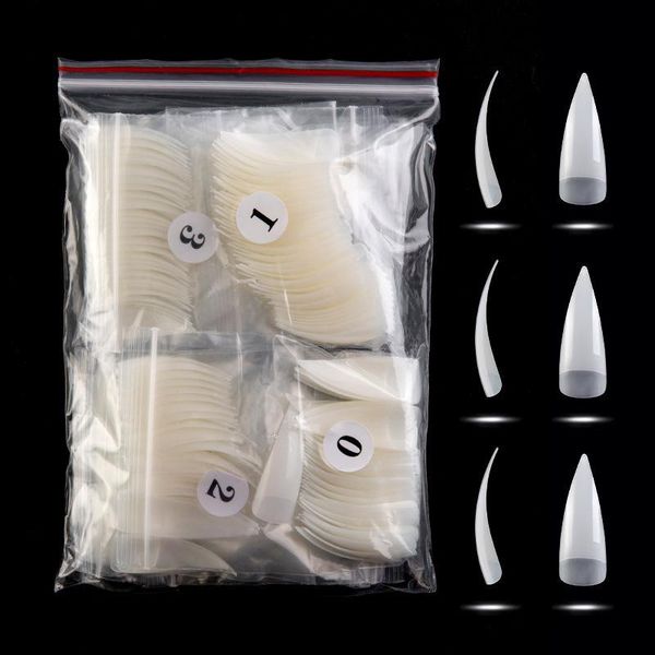 

false nails 500 tablets fake nail art tips press on tipsy with glue coffin stick clear display cover artificial box detachable, Red;gold