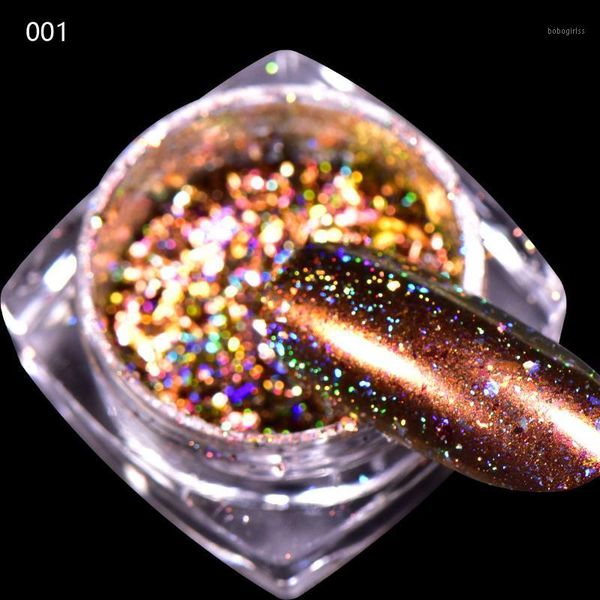 

0.1g 12color bling nail glitters starry art powder tip chrome dust manicure decorations1, Silver;gold