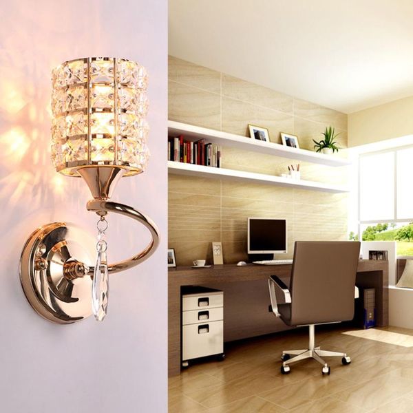 

wall lamp e27 indoor lighting crystal lights decoration bedside sconce gold/sliver for modern home ligting