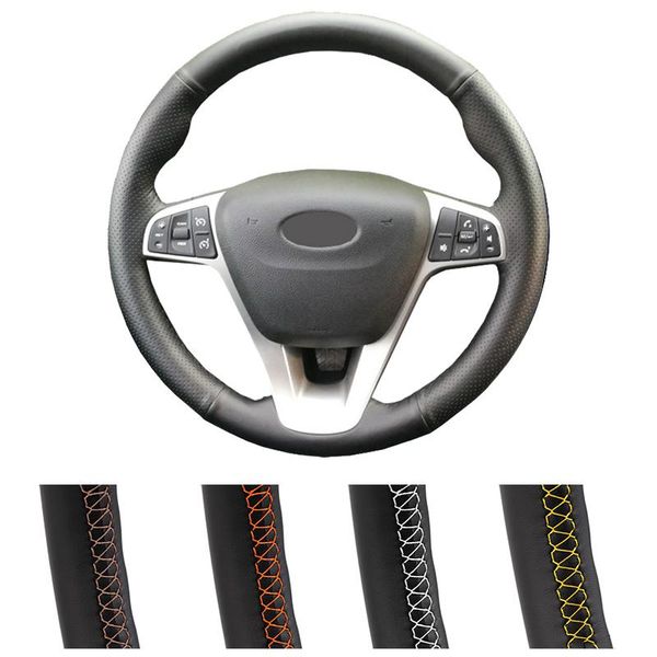 

steering wheel covers diy car cover black artificial leather for lada vesta 2021 -2021 xray 2021-2021 braiding