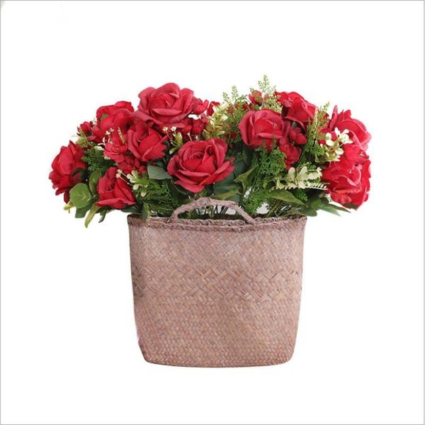 

heads artificial silk rose bouquet flower for home arrange table wedding decoration party accessory bride holding flowers decorative & wreat