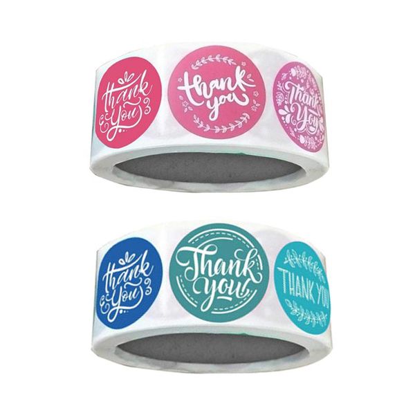 

gift wrap thank you stickers, decorative sealing labels, 500 stickers/roll, 1.5" diameter (1 roll)