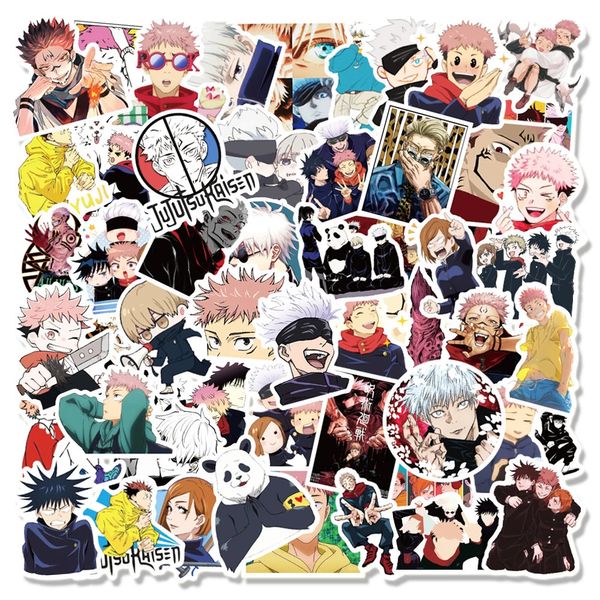 10/30/50 / 100 pcs jujutsu kaisen anime graffiti adesivos para laptop skate bike capacete bagagem motocicleta impermeável decalque carro