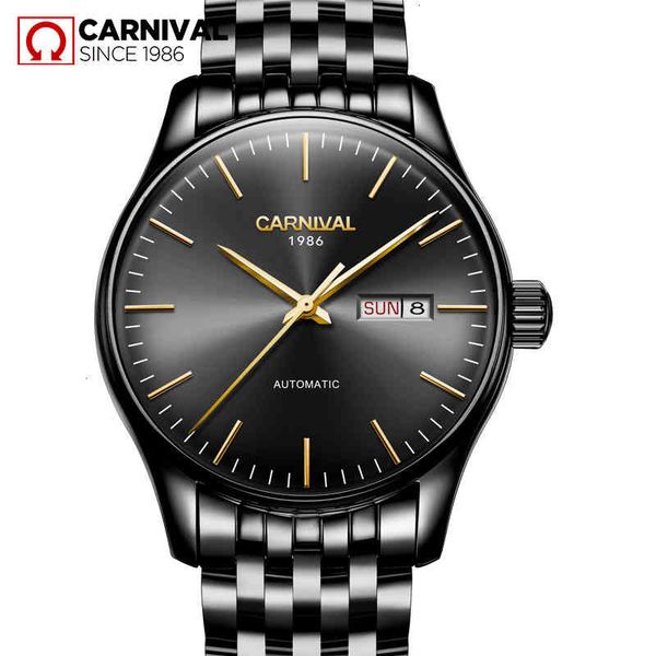 

luxury men 2017 clocks brand carnaval mechanical clocks relogio masculino fashion business sapphire sports casual, Slivery;brown